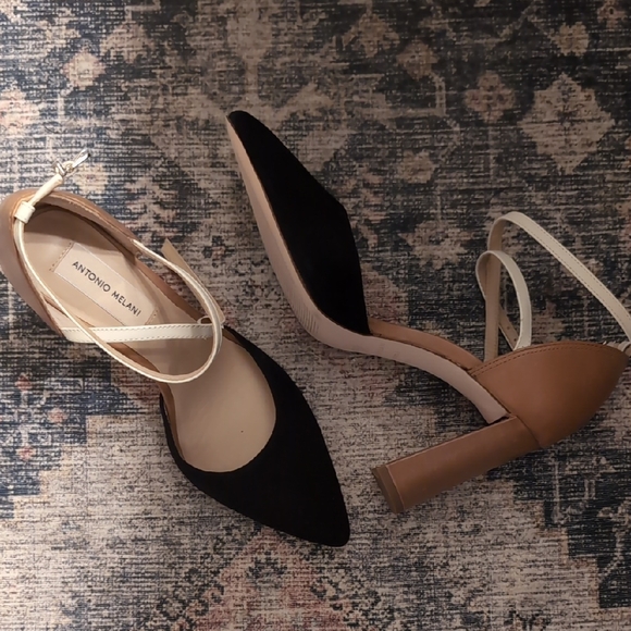 ANTONIO MELANI Shoes - Antonio Melani Brown & Black Block Heels - Sz 7.5
